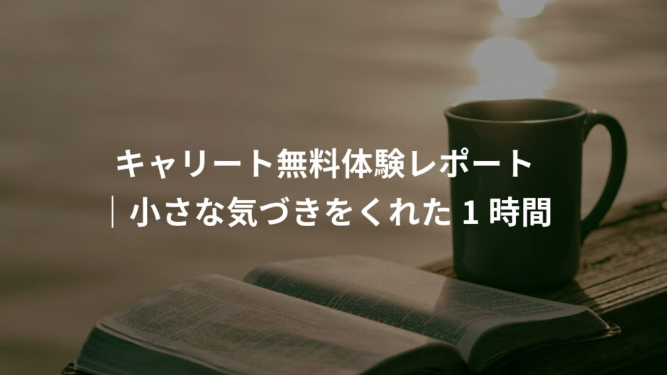 【キャリート無料体験レポ】共感性が高い人ほど働き方に悩みやすい？小さな気づきをくれた1時間